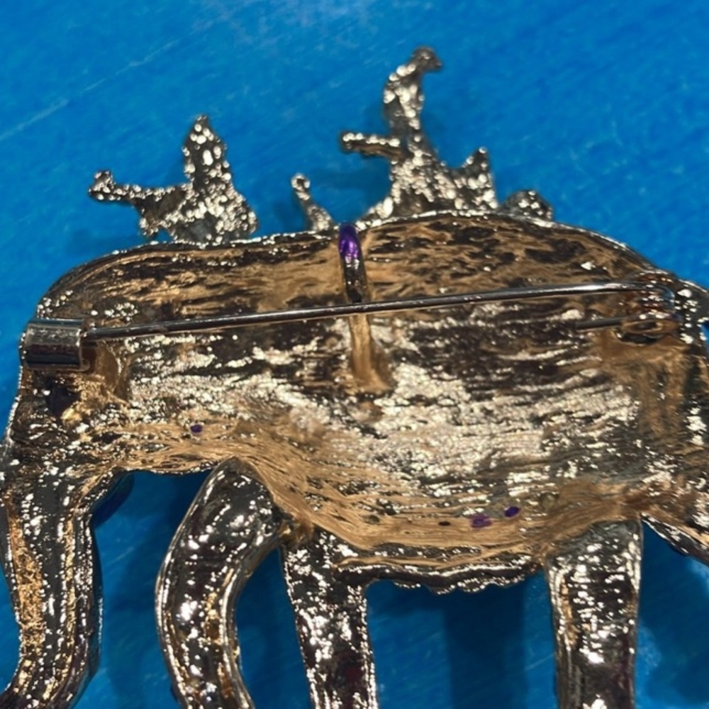 Colorful Elephant Brooch with Rhinestones - Picture 4 of 4